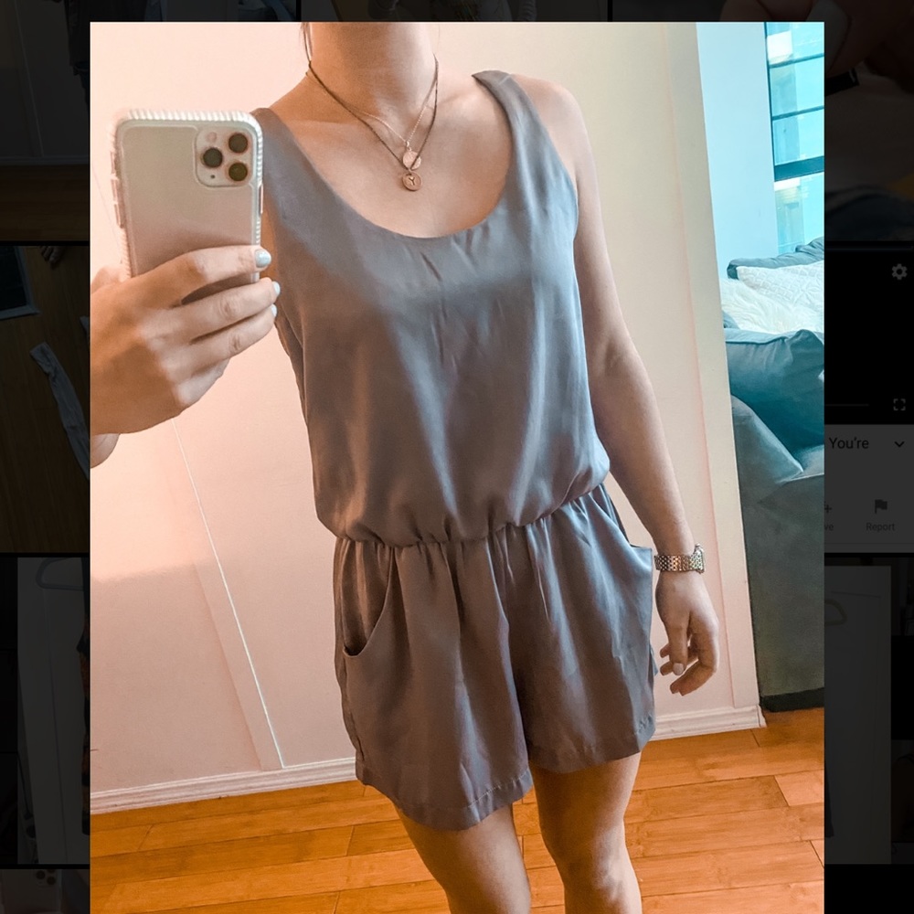 Small light purple silk romper
